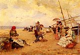 Artist Canvas Paintings - The Artist Sketching On A Beach